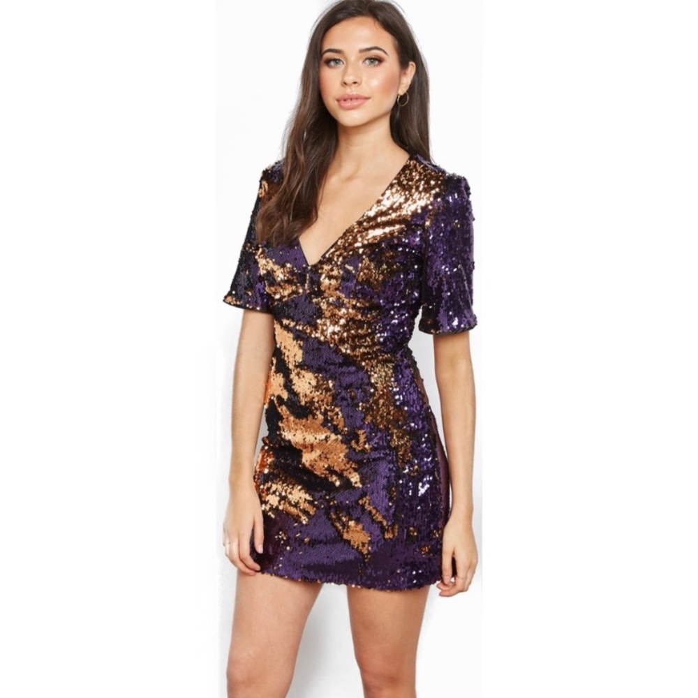 NWT Bardot Sequin Two Tone Dress